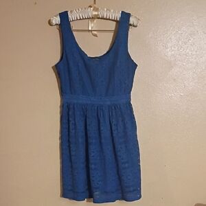Love Reign Royal Blue Lace Scoop Neck Mini Dress